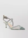 Fendi Colibri Lite Slingback In Green Matcha Ff Mesh Women