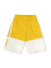 Fendi Little Boy's & Boy's Colorblock Logo Shorts In Yellow