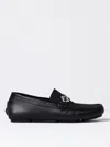 Fendi Round Toe Textured Leather Loafers In Tabak