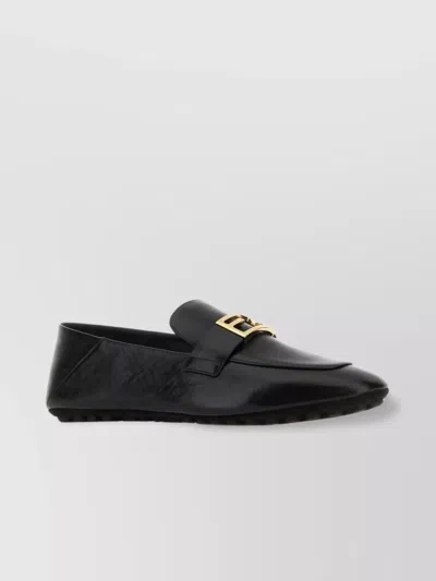 FENDI LOAFERS POINTED TOE METALLIC ACCENT