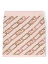 Fendi Lock Logo Knitted Wool Skirt In Pink