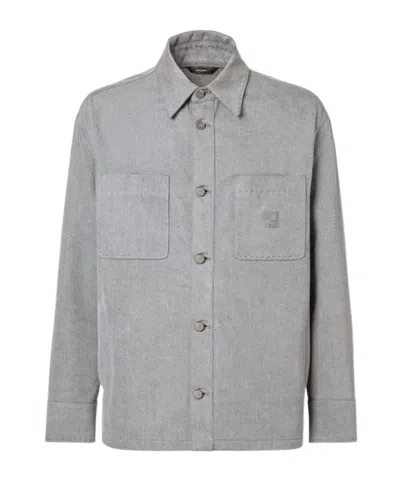Fendi Jacket Denim Stone Bleached In Gray