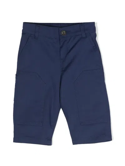 Fendi Babies' Logo-appliqué Straight-leg Trousers In Blue