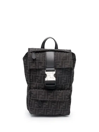 Fendi Logo Backpack Bags In Black