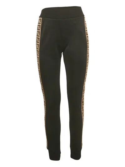 Pre-owned Fendi Logo-band Trousers In Black