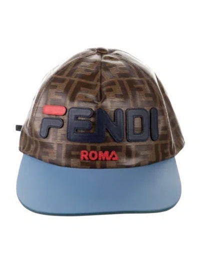 Pre-owned Fendi Logo Baseball Hat In Brown
