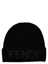 Fendi Cuffia In Lana Nera Uomo In Black