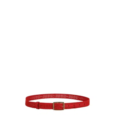Fendi Logo Belt In Red