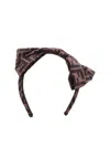 Fendi Logo Bow Headband In Black