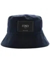 Fendi Logo Bucket Hat S, Size Leather (authentic )