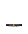 Fendi Reversible Ff-pattern Belt In Black