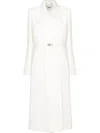 Fendi Logo-buckle Single-breasted Coat In Neutrals