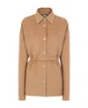 Fendi Logo-buckle Single-breasted Coat In Nude