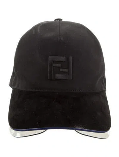 Pre-owned Fendi Logo Canvas Baseball Hat In Black