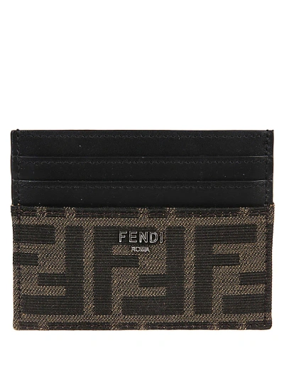 Fendi Logo Card Holder In Black