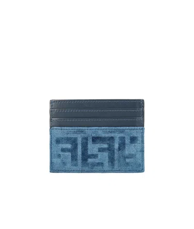 Fendi Logo Card Holder In Blue