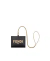Fendi Logo Chain-strap Wallet In Black