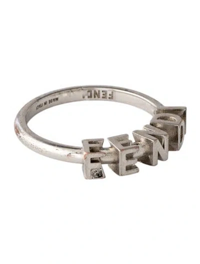 Pre-owned Fendi Logo Cocktail Ring In Multicolor