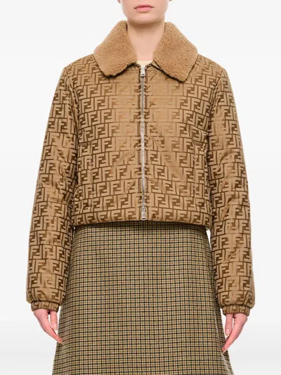 Fendi Logo Collar-detail Bomber Jacket