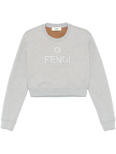 FENDI LOGO COTTON SWEATSHIRT