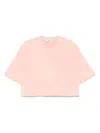 Fendi Women Pink T-shirt With Cropped Design And Raised Logo On The Front In Cotton Woman