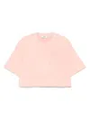 Fendi Peach Crewneck Cropped T-shirt