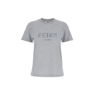 FENDI LOGO COTTON T-SHIRT