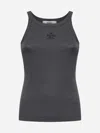 Fendi Logo-embroidered Top In Grigio