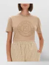 Fendi Classic Crew Neck T-shirt With Embossed Logo Detail In Gold