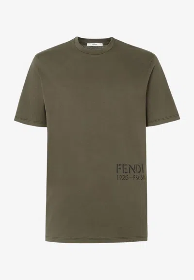 FENDI LOGO CREWNECK T-SHIRT