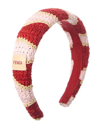 Fendi Logo Crochet Headband In Multi