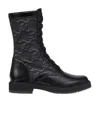 Fendi Logo-debossed Combat Boots In Black