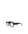 Fendi Logo-debossed Square-frame Glasses In Black