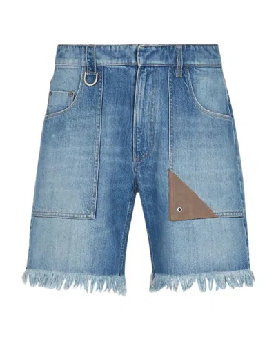 FENDI LOGO DENIM SHORTS