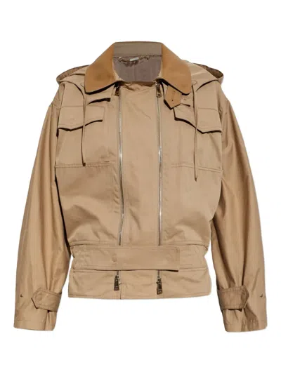 Fendi Logo-detail Jacket In Brown
