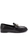 Fendi Logo-detail Leather Loafers In Black