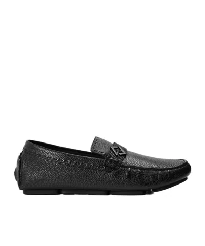 Fendi Logo Detail Loafers In Black