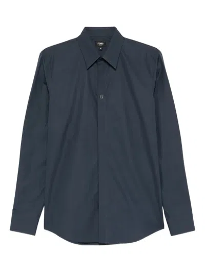 Fendi Logo-detail Shirt In Blue