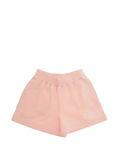 Fendi Kids' Logo-detail Shorts In Pink