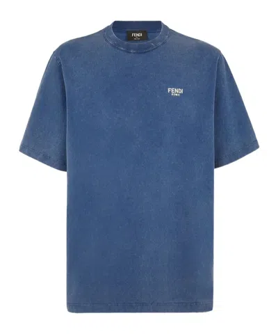 FENDI FENDI LOGO LETTERING CREWENCK T-SHIRT