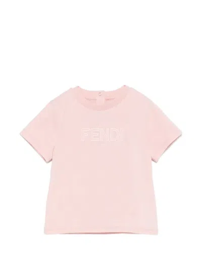 Fendi Babies' Logo-detail T-shirt In Multi