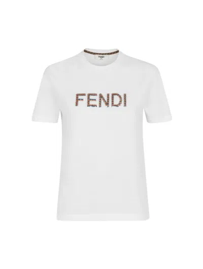 Fendi Item O-neck Short-sleeved T-shirt In White