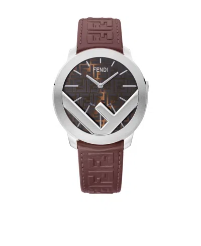 Fendi Logo Detailed Round Watch In Multicolor