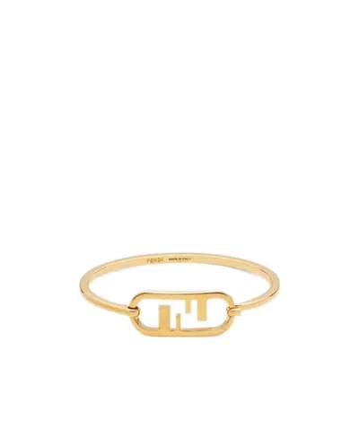 Fendi Logo Details Bracelet In Yellow