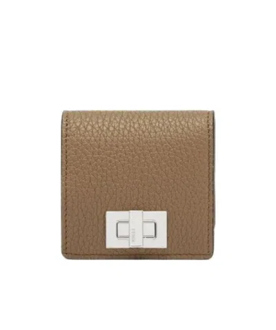 Fendi Logo Details Card Bag In White