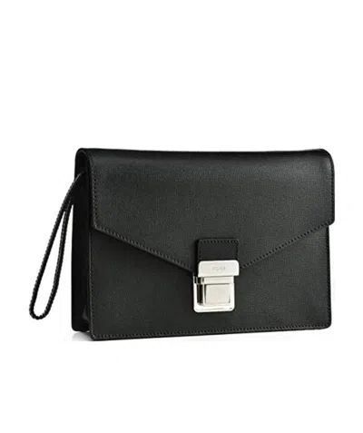 Fendi Logo Details Clutch In Black