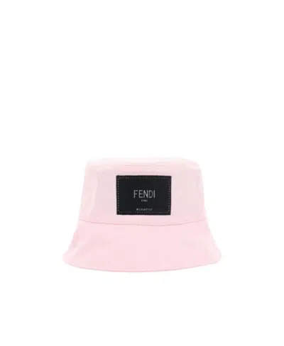 Fendi Logo-patch Bucket Hat In Pink