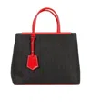 Fendi Logo Details Handbag In Black