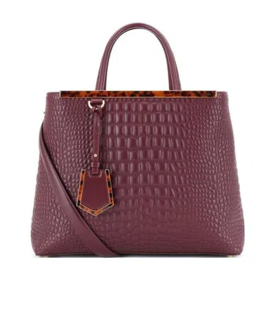Fendi Logo Details Handbag In Red