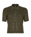 Fendi Ff Wool Blend Lurex Polo In Green